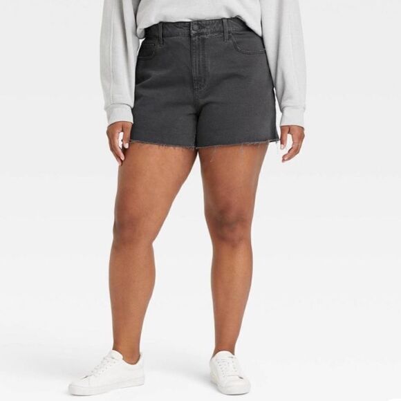 ✨Universal Thread Gray Vintage Midi Denim Cut Off Shorts - Picture 1 of 5